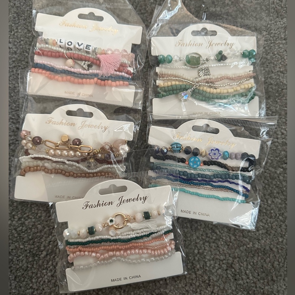 iYours 5 sets Bohemian Multilayer Tassel Bracelets